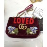 High GG Marmont embroidered velvet bag 443496 Mauve