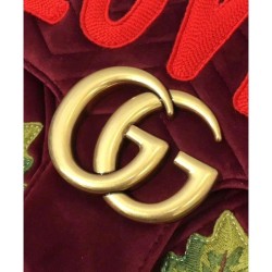 High GG Marmont embroidered velvet bag 443496 Mauve