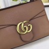 Top Quality GG Marmont Leather Shoulder Bags 401173 Brown