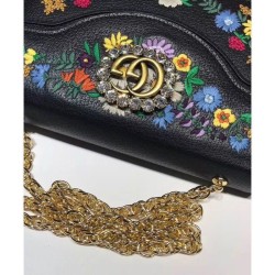 Cheap Embroidered small shoulder bag 499617 Black