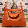 Fashion Hermes Lindy 26cm 30cm 34cm Bag In Orange Leather