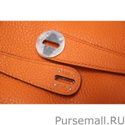 Fashion Hermes Lindy 26cm 30cm 34cm Bag In Orange Leather