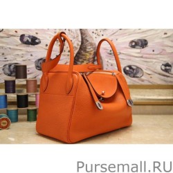 Fashion Hermes Lindy 26cm 30cm 34cm Bag In Orange Leather