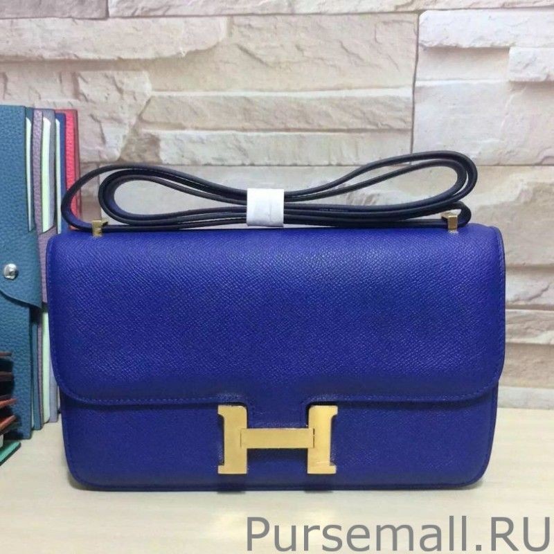 Replica Hermes Constance Elan Bag In Electric Blue Epsom Leather