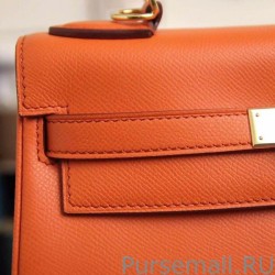 Perfect Hermes Kelly Bag In Orange Epsom Leather