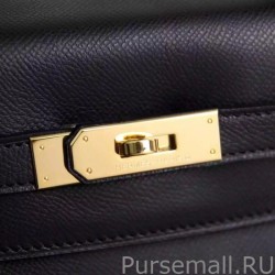 1:1 Mirror Hermes Kelly Bag In Black Epsom Leather