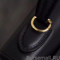 1:1 Mirror Hermes Kelly Bag In Black Epsom Leather