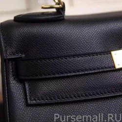 1:1 Mirror Hermes Kelly Bag In Black Epsom Leather