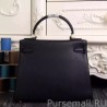 1:1 Mirror Hermes Kelly Bag In Black Epsom Leather