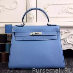 Luxury Hermes Kelly Bag In Celeste Epsom Leather