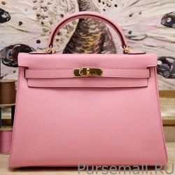Luxury Hermes Kelly Bag 28,32CM In Pink Clemence Leather