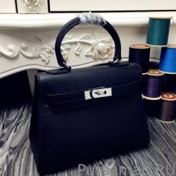 High Quality Hermes Kelly 20cm Bag In Black Epsom Leather