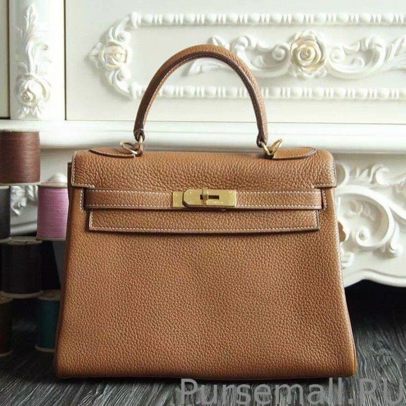 AAA+ Hermes Kelly Bag 28,32CM In Brown Clemence Leather