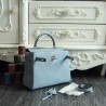 High Hermes Kelly Bag In Azure Clemence Leather