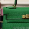 Luxury Hermes Kelly Bag In Bamboo Clemence Leather