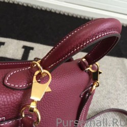 Top Hermes Kelly 20cm Bag In Bordeaux Clemence Leather