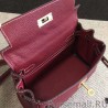 Top Hermes Kelly 20cm Bag In Bordeaux Clemence Leather