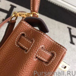 Top Hermes Kelly 20cm Bag In Brown Clemence Leather