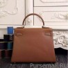 7 Star Hermes Kelly Bag In Brown Epsom Leather