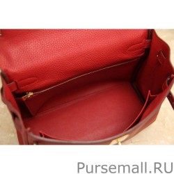 Best Hermes Kelly Bag In Red Clemence Leather