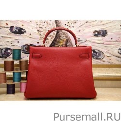 Best Hermes Kelly Bag In Red Clemence Leather