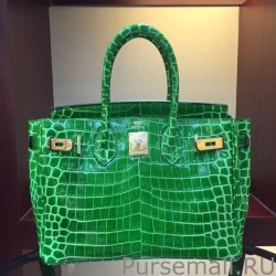 High Quality Hermes Birkin 30cm 35cm Bag In Bamboo Crocodile Leather