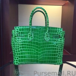 High Quality Hermes Birkin 30cm 35cm Bag In Bamboo Crocodile Leather