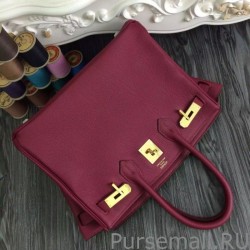 Knockoff Hermes Birkin 30cm 35cm Bag In Bordeaux Clemence Leather