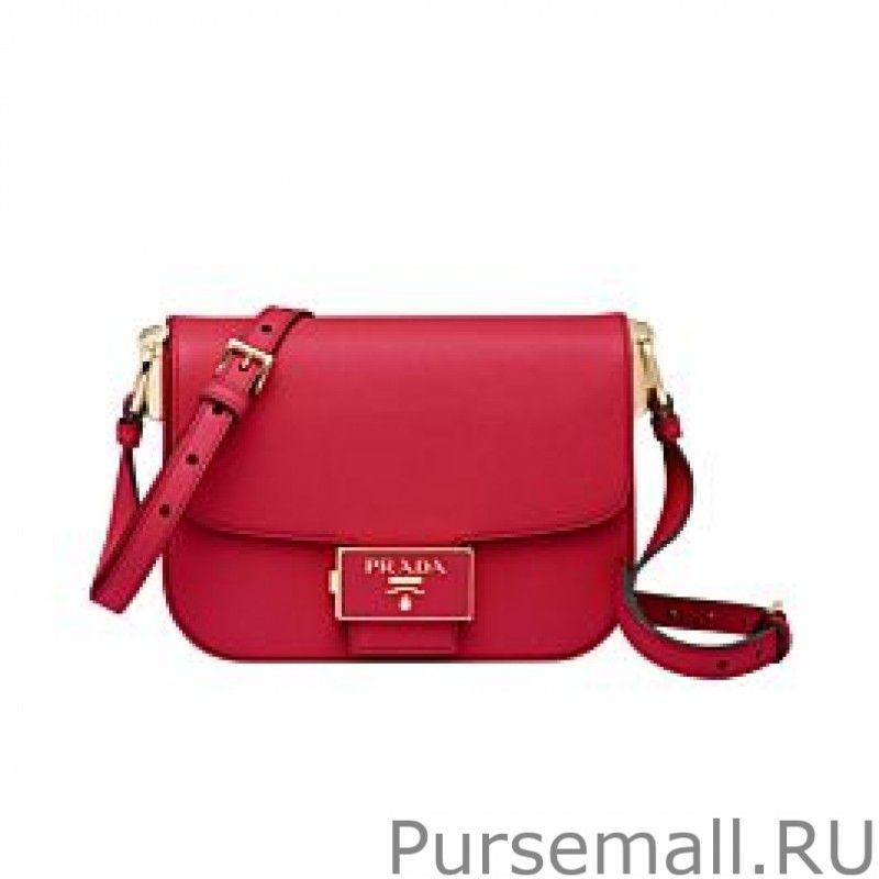 Top Quality Prada Embleme Saffiano Leather Bag 1BD217 Red