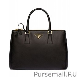 High Prada Galleria Soft Leather Tote Bag 1BA274 Black