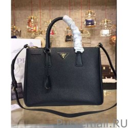 High Prada Galleria Soft Leather Tote Bag 1BA274 Black