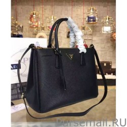 High Prada Galleria Soft Leather Tote Bag 1BA274 Black