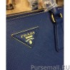 Inspired Prada Galleria Soft Leather Tote Bag 1BA274 Dark Blue