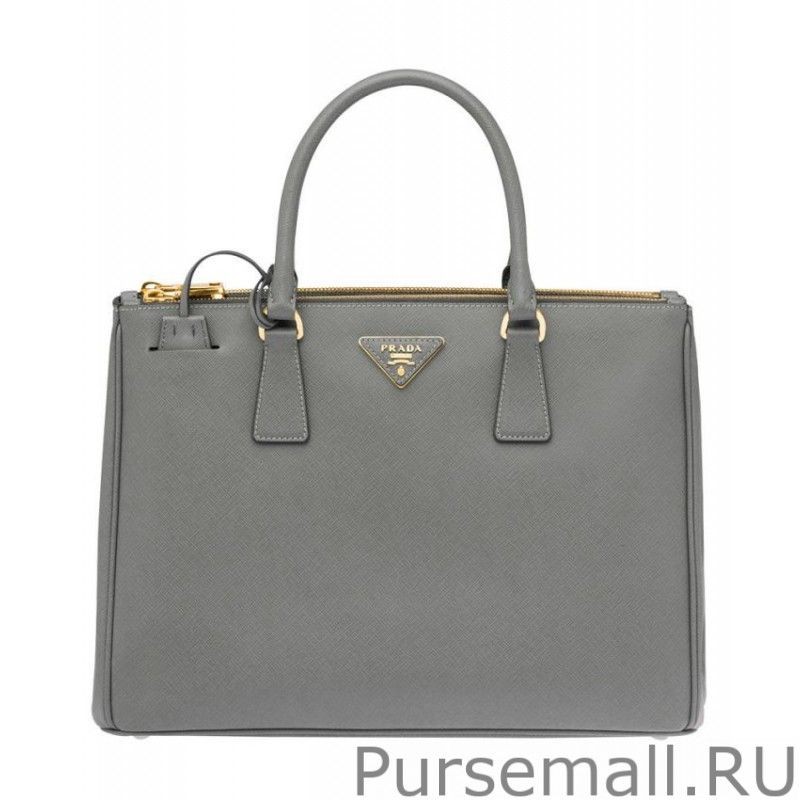 Inspired Prada Galleria Soft Leather Tote Bag 1BA274 Gray