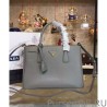 Inspired Prada Galleria Soft Leather Tote Bag 1BA274 Gray
