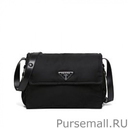 Cheap Prada Medium padded nylon shoulder bag 1BD255 Black