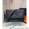 Cheap Prada Medium padded nylon shoulder bag 1BD255 Black