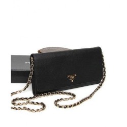 Replicas Prada Leather Shoulder 1M290 Black