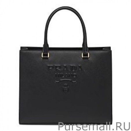 Best Prada Medium Saffiano Leather Handbag 1BA337 Black