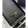 Best Prada Medium Saffiano Leather Handbag 1BA337 Black