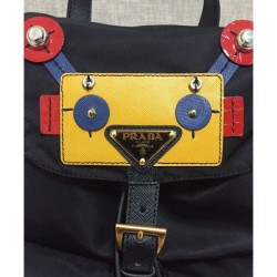 Cheap Prada Robot Small Two-Pocket Backpack 1BZ677 Yellow