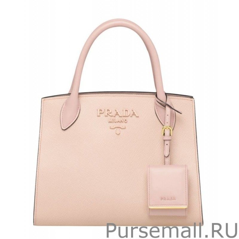 Top Prada Monochrome Saffiano Leather Bag 1BA156 Pink