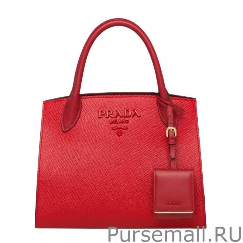 7 Star Prada Monochrome Saffiano Leather Bag 1BA156 Red