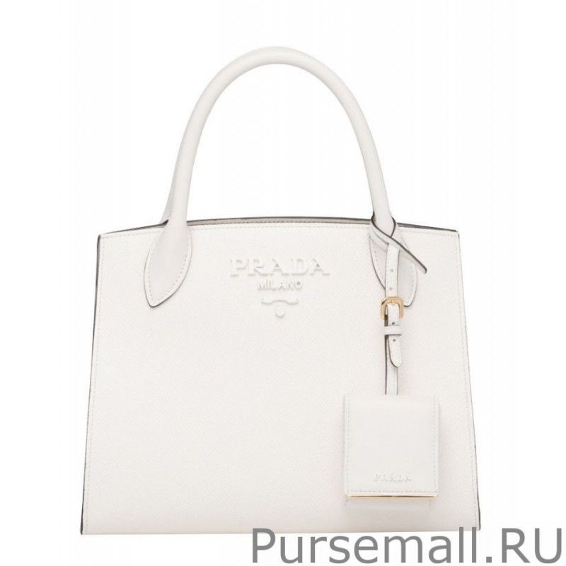 1:1 Mirror Prada Monochrome Saffiano Leather Bag 1BA156 White