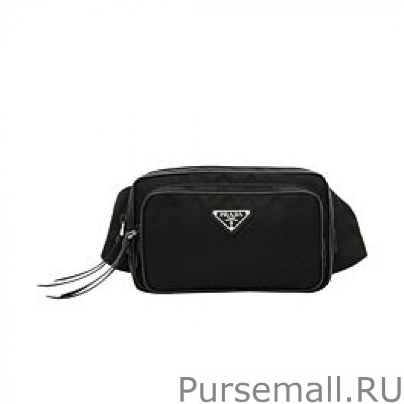 Replica Prada Nylon And Saffiano Fanny Pack 1BL010 Black