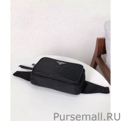 Replica Prada Nylon And Saffiano Fanny Pack 1BL010 Black