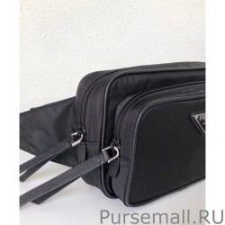 Replica Prada Nylon And Saffiano Fanny Pack 1BL010 Black