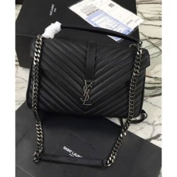 Top Quality YSL Classic Large Monogram Saint Lauren College Bag Black