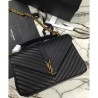 Copy YSL Classic Large Monogram Saint Lauren College Bag Black