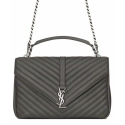 UK YSL Classic Large Monogram Saint Lauren College Bag Gray